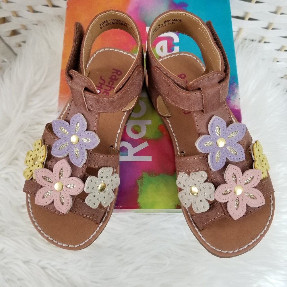 Rachel Brown Glitter Flowers Gladiator Sandal 10